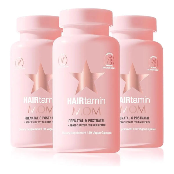Vitaminas Prenatales Postnatales Hairtamin Mom Crecimiento Cabello Vegano