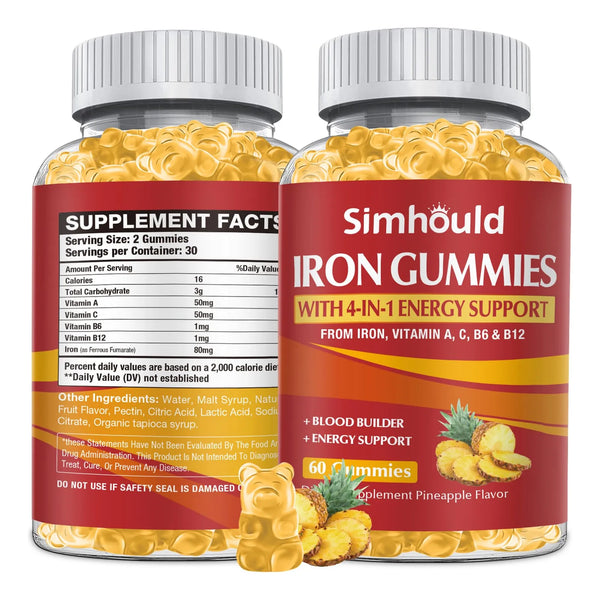 Gomitas De Hierro 80 Mg Con Vitaminas A C B Para Energía Y Vitalidad