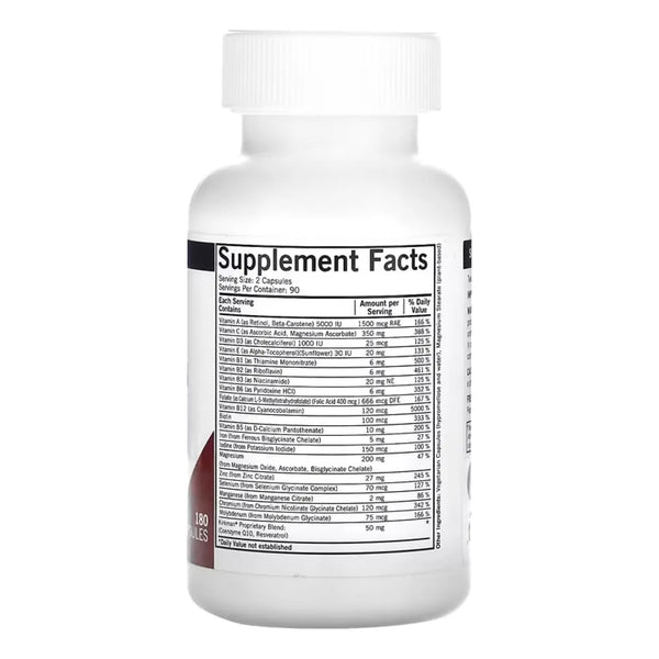 Multivitaminico Mineral Avanzado Con 5 Mthf 180 Capsulas Energia Y Salud