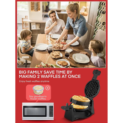 Gofrera Belga 180 Flip 1400W 8 Rebanadas Placas Antiadherentes