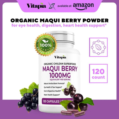 Maqui Berry 1000mg Suplemento En Polvo De Bayas 120 Cápsulas Vegetales