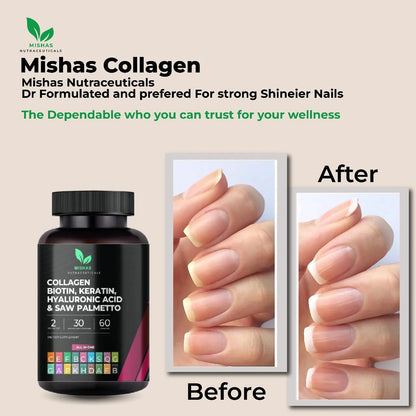 Suplemento Multi Colágeno Biotina Queratina Ácido Hialurónico Crecimiento Cabello Piel Uñas 60 Cápsulas