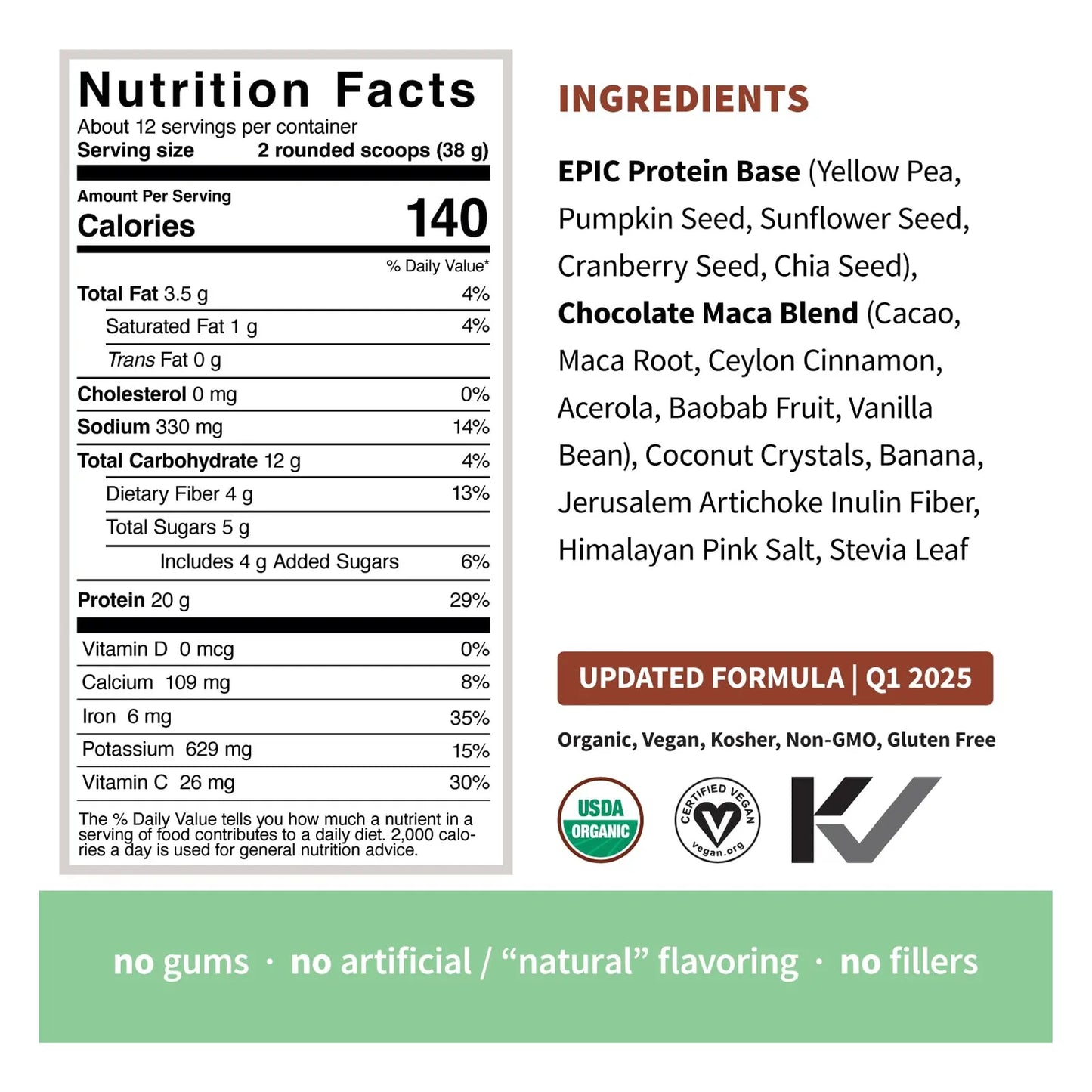 Proteina Vegetal Epic Protein 500g Sabor Natural Superalimentos Y Prebioticos