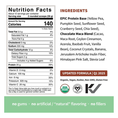 Proteina Vegetal Epic Protein 500g Sabor Natural Superalimentos Y Prebioticos