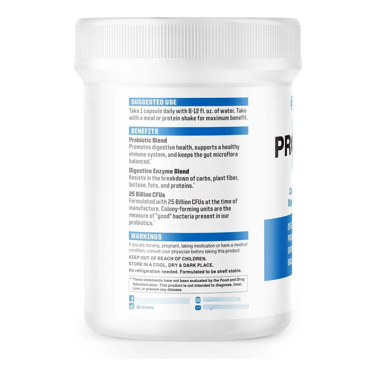 Suplemento Probiotico ProbioticX Para Salud Digestiva E Inmunologica 30 Capsulas