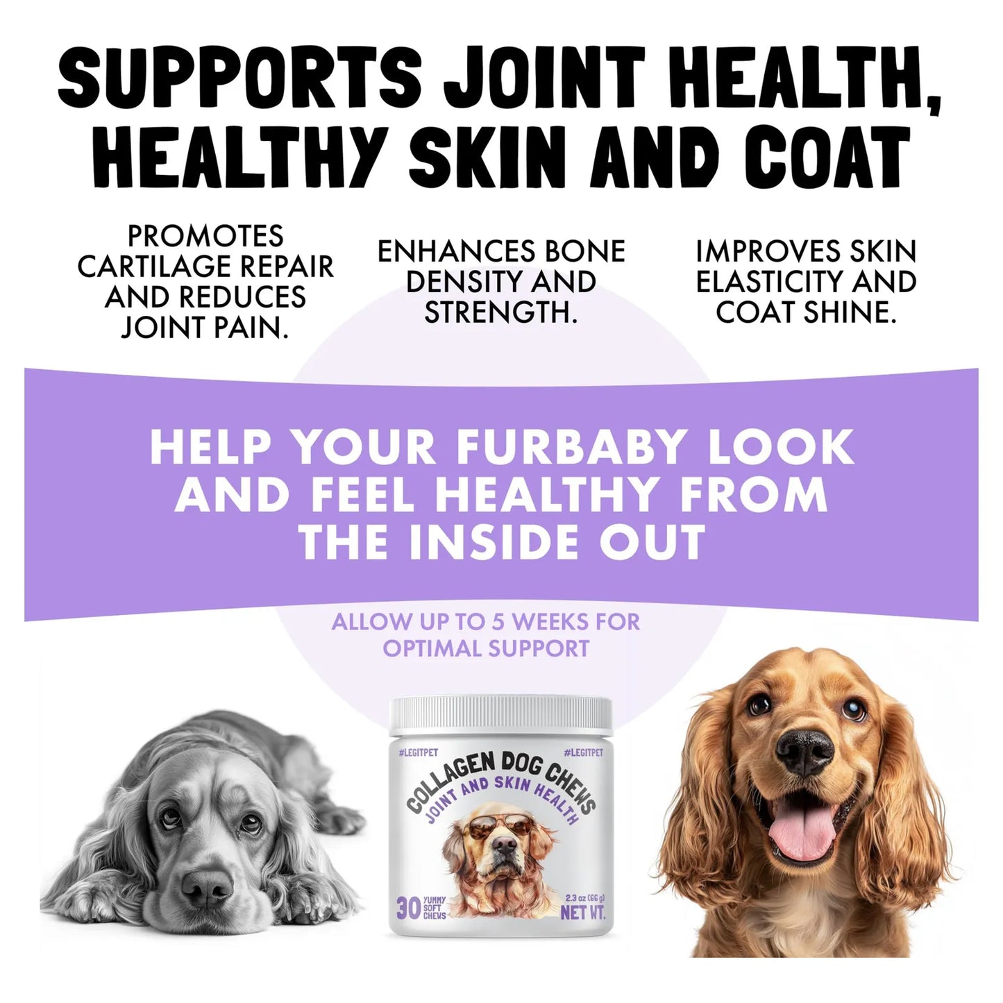 Masticables De Colágeno Para Perros Salud Articulaciones Y Piel 30 Uni Importado