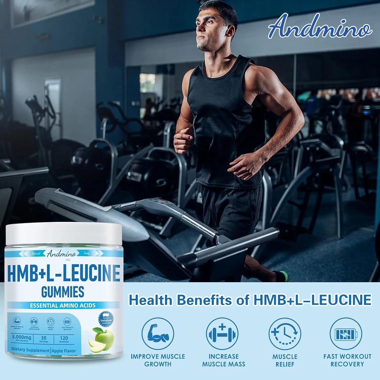 Gomitas Hmb L Leucina 3000 Mg Trehalosa Crecimiento Muscular