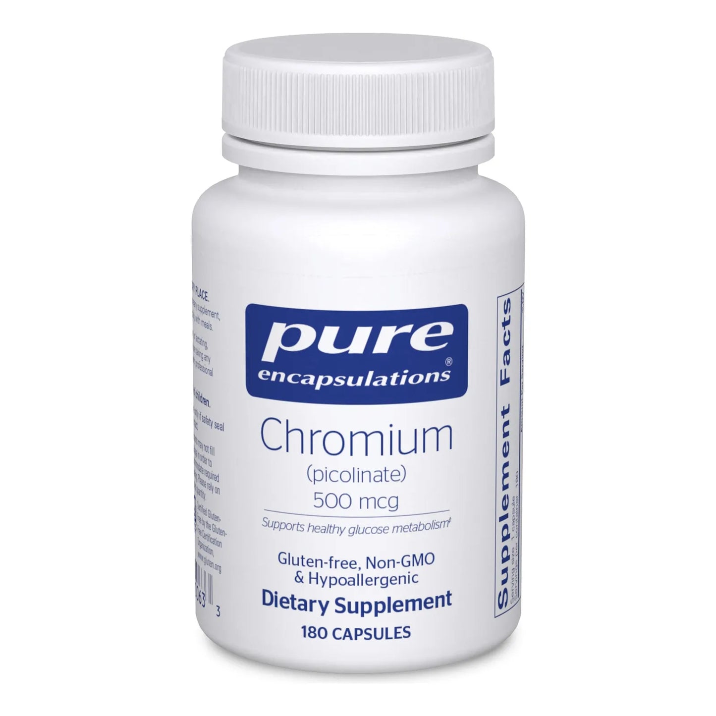 Cromo Picolinato 500 Mcg 180 Capsulas Metabolismo Lípidos Carbohidratos