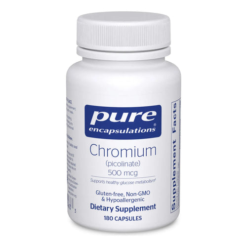 Cromo Picolinato 500 Mcg 180 Capsulas Metabolismo Lípidos Carbohidratos