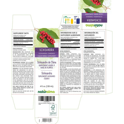 Tintura De Schisandra Chinensis Extracto Líquido Vegano Sin Alcohol 4 Oz