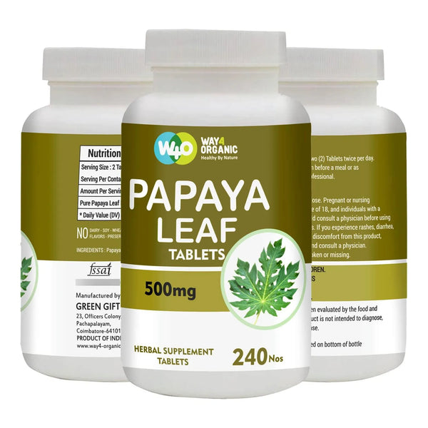 Capsulas Extracto Hoja Papaya 500 Mg 240 Unidades Apoyo Inmunidad Digestión