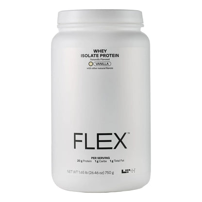 Flex Whey Protein Isolate Proteína En Polvo Sin Lactosa Para Recuperación Muscular Vainilla 29.63 Oz