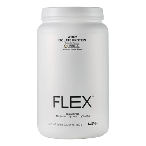 Flex Whey Protein Isolate Proteína En Polvo Sin Lactosa Para Recuperación Muscular Vainilla 29.63 Oz