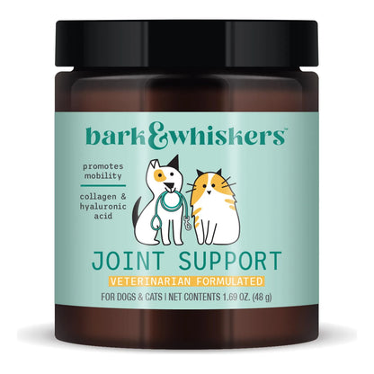 Soporte Articular Para Perros Y Gatos Con Colágeno Y Ácido Hialurónico Bark Whiskers 60 Tabletas