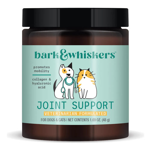 Soporte Articular Para Perros Y Gatos Con Colágeno Y Ácido Hialurónico Bark Whiskers 60 Tabletas