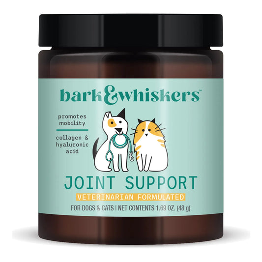 Soporte Articular Para Perros Y Gatos Con Colágeno Y Ácido Hialurónico Bark Whiskers 60 Tabletas
