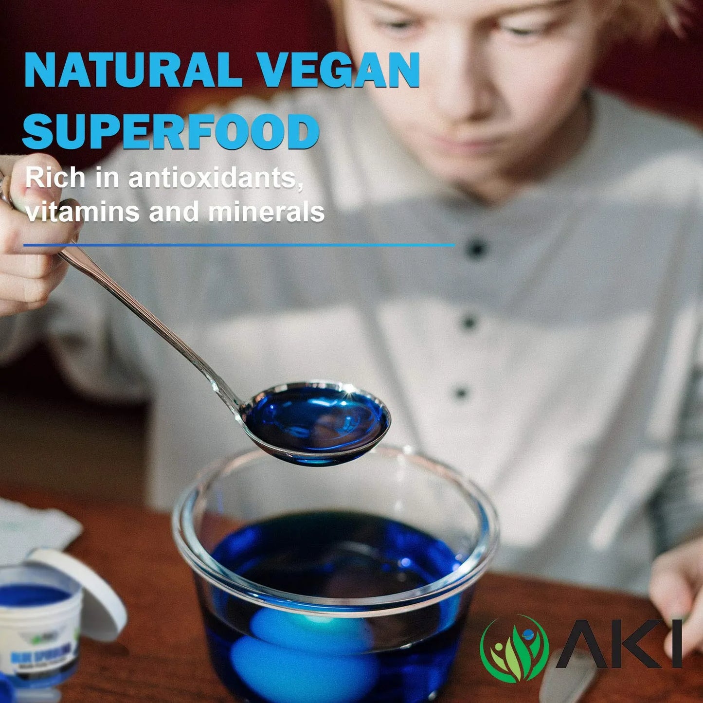 Polvo De Espirulina Azul AKI Superalimento Nutritivo Y Colorante Natural