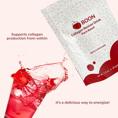 Boon Collagen Reviver Drink Polvo De Colageno Vegano Sabor Limonada De Bayas 15 Porciones