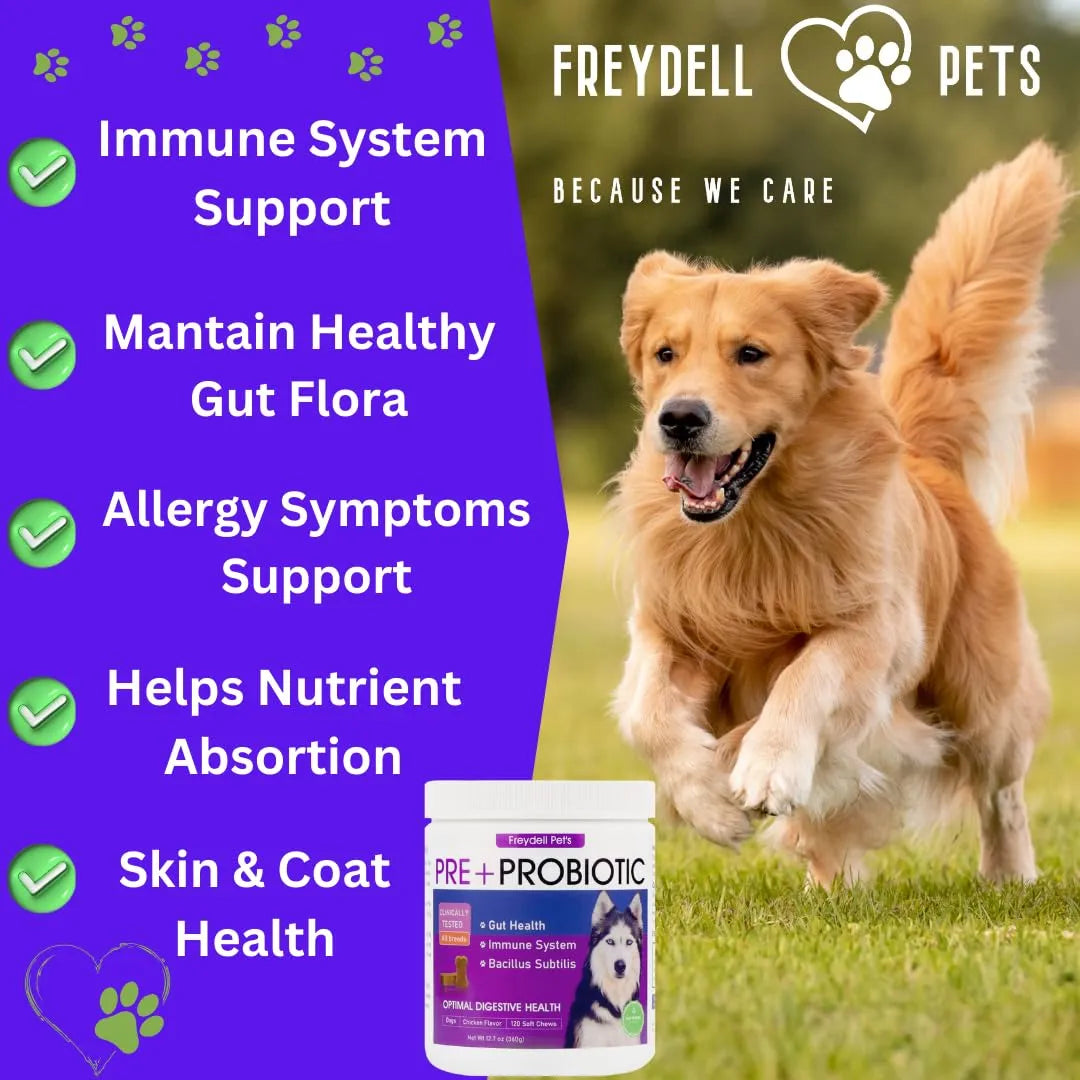 Probióticos Para Perros FREYDELL Alivio Estomacal Golosinas Digestivas