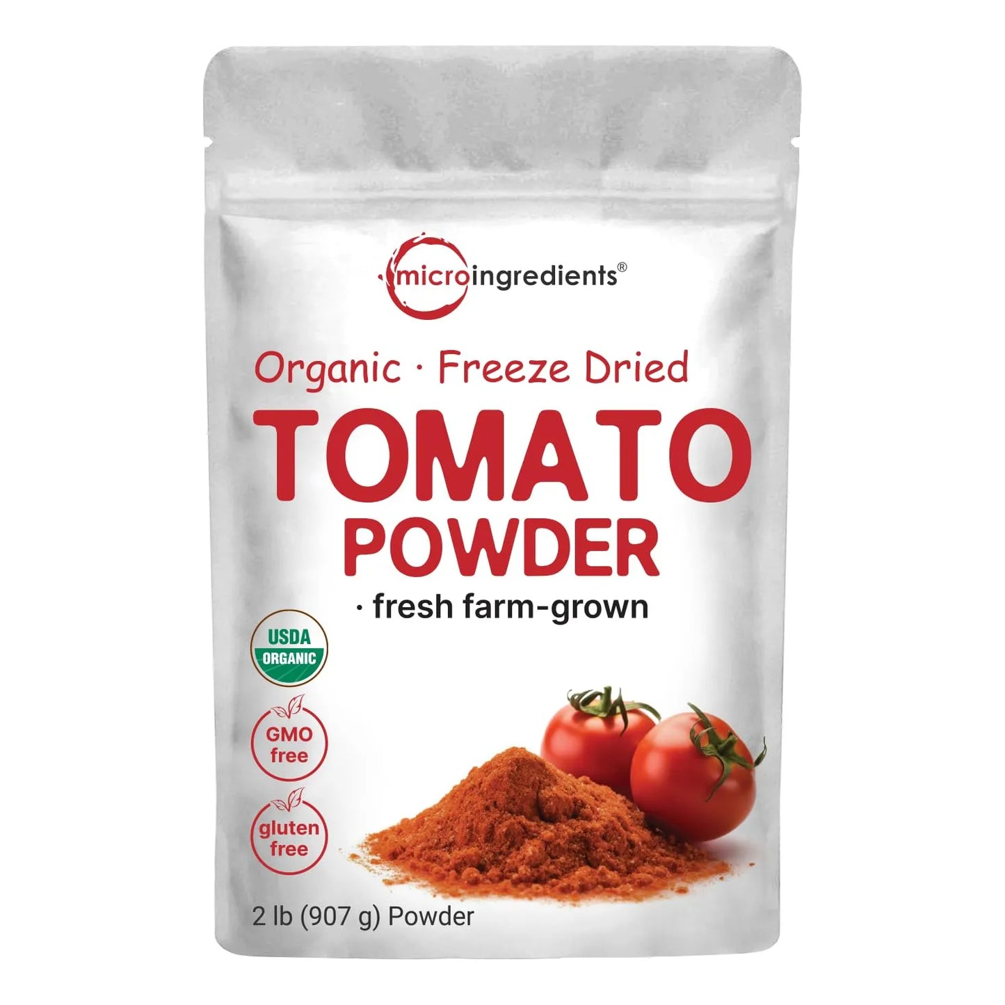 Tomate En Polvo Organico 2 Libras Fresco Liofilizado Sin Gluten Vegano