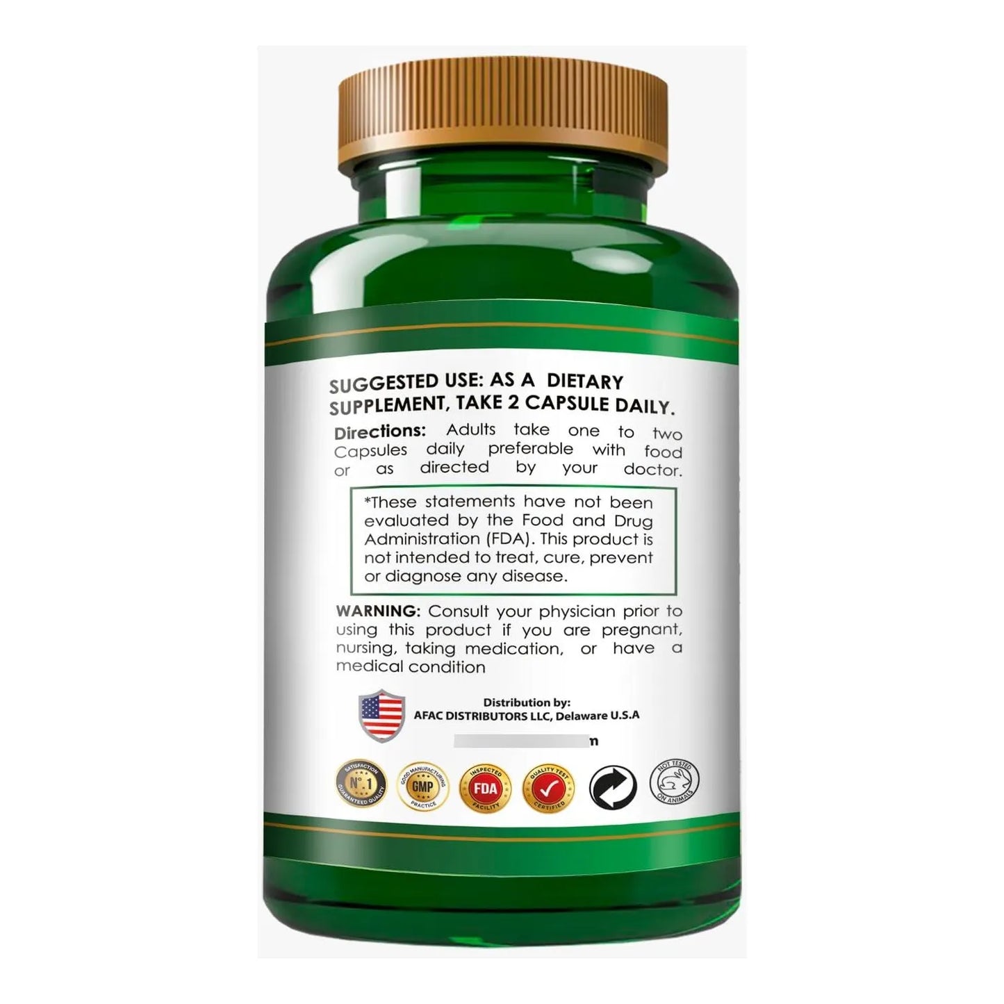 Vitaminas Orgánicas Anamu 1250mg 120 Cápsulas Cultivo Orgánico Eeuu