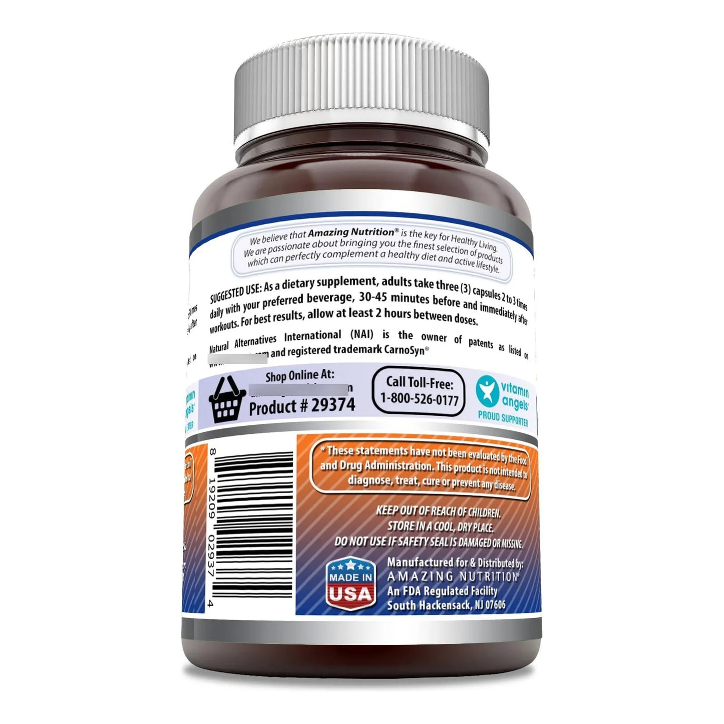 Beta Alanina 2250 Mg 120 Capsulas Suplemento Deportivo Sin Omg Ni Gluten