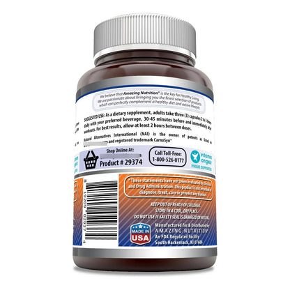 Beta Alanina 2250 Mg 120 Capsulas Suplemento Deportivo Sin Omg Ni Gluten