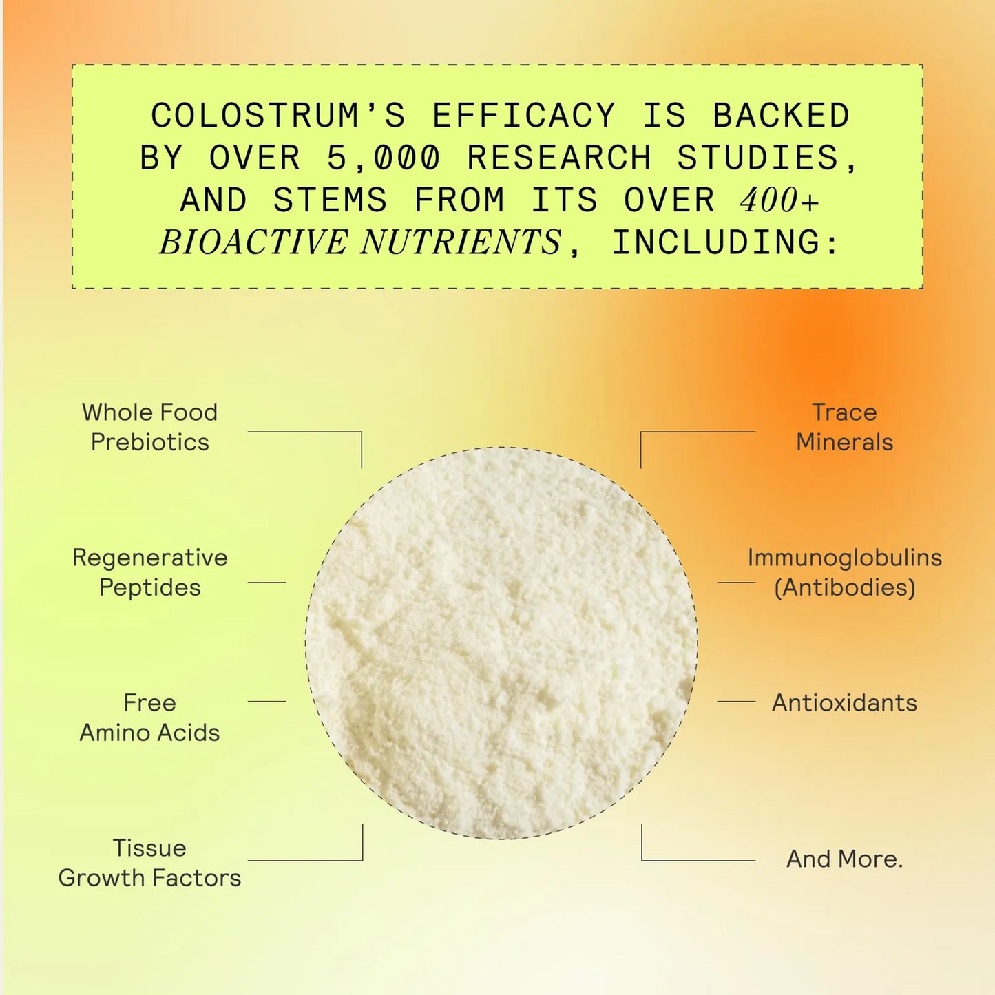 Colostrum Polvo Premium Salud Intestinal Piel Radiante Inmunidad Fuerte