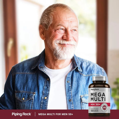 Multivitamínico Hombres Mayores 50 Años 100 Cápsulas Con Vitamina D3 Potasio Folato