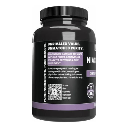 Niacinamida Pura 365 Cápsulas Sin Rellenos Vitamina B3 Esencial