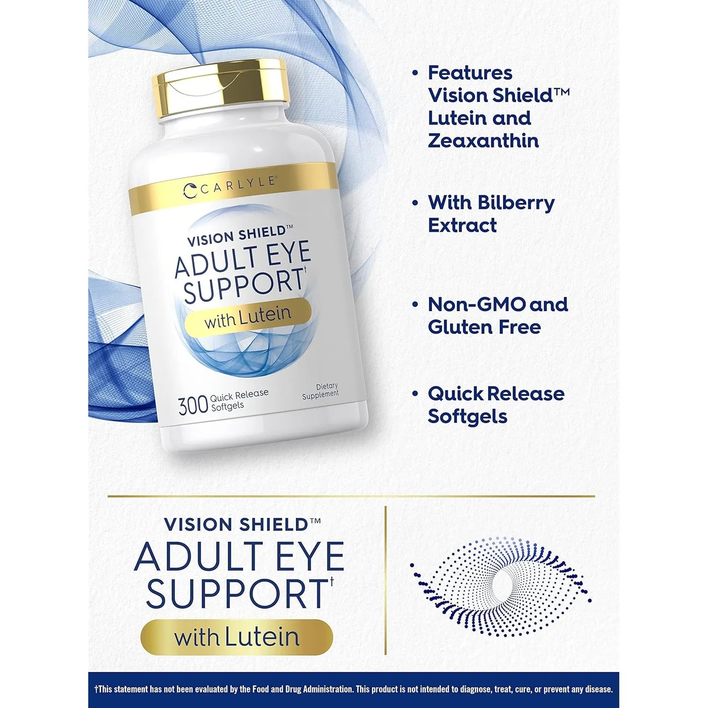 Soporte Ocular Adulto 300 Capsulas Luteina Zeaxantina Carlyle