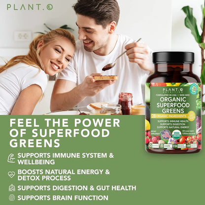 Supergreens Orgánicos En Cápsulas Antioxidantes Vegano Sin Gluten