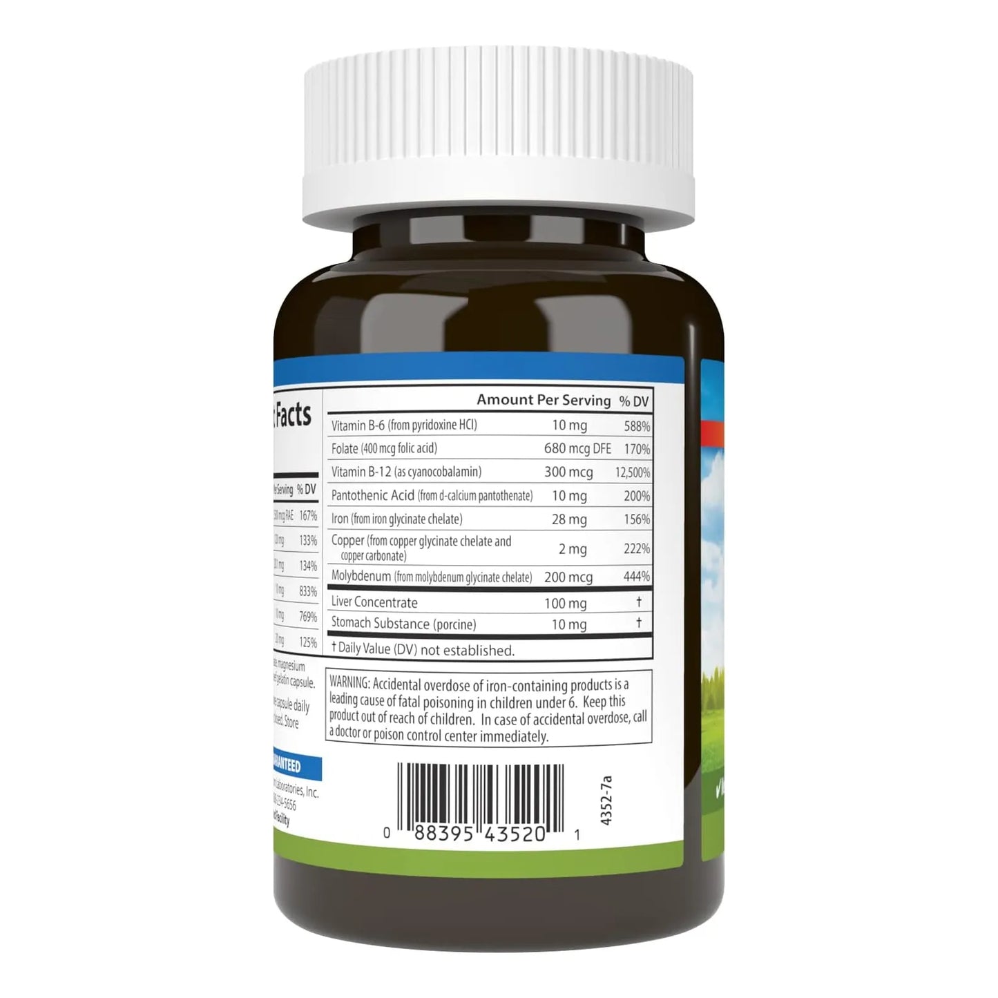 Suplemento De Hierro Para Mujer 28 Mg Con Vitaminas B 180 Capsulas