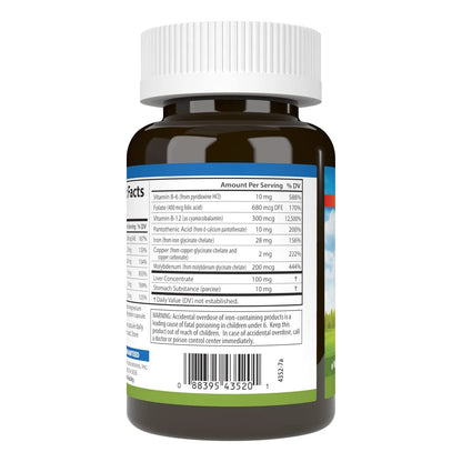 Suplemento De Hierro Para Mujer 28 Mg Con Vitaminas B 180 Capsulas