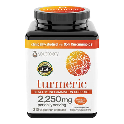 Soporte Saludable Inflamación Cúrcuma Fórmula Mejorada 2250 Mg 210 Cápsulas