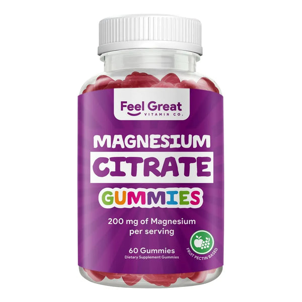 Gomitas De Citrato De Magnesio 200 Mg Relajación Muscular Sueño Digestión Vegano