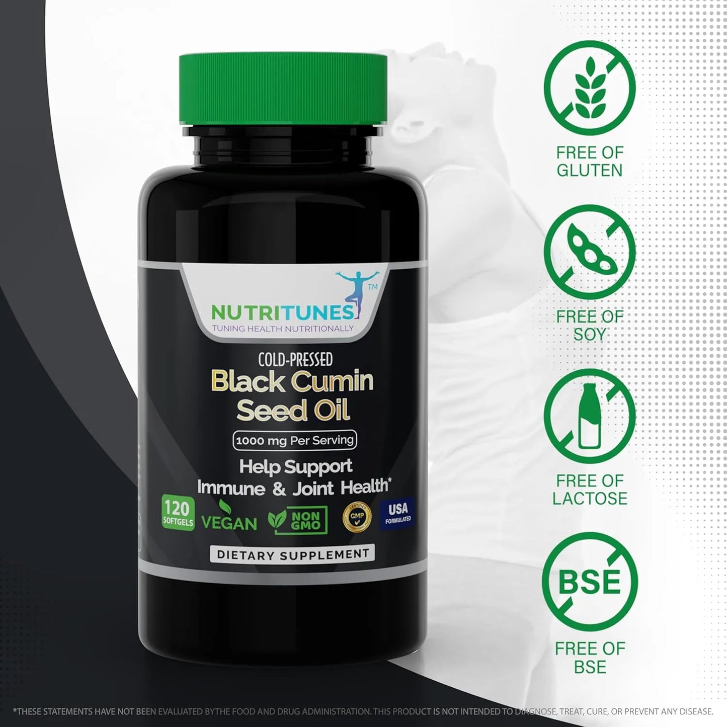 Aceite De Semilla De Comino Negro 1000 Mg Prensado En Frio Suplemento Vegano Para Salud Inmune Y Digestiva