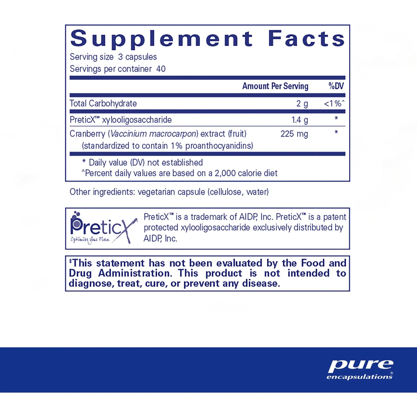 Mezcla Prebiótica Poly Prebiotic 120 Cápsulas Salud Intestinal E Inmunidad