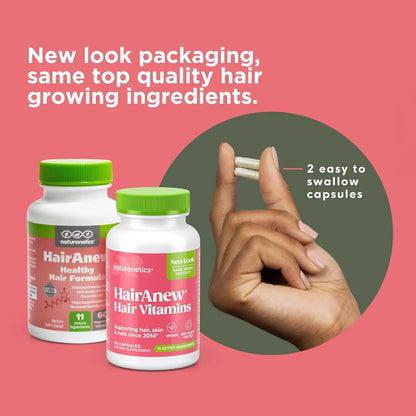 Vitaminas Crecimiento Cabello Con Biotina 60 Capsulas Hairanew Para Cabello Fuerte