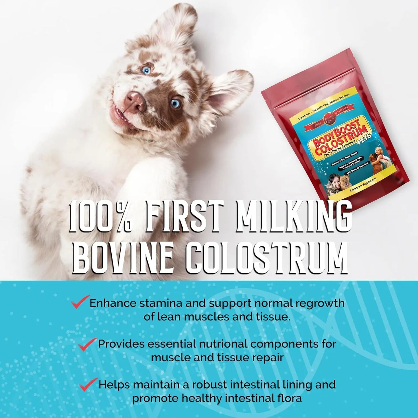 Polvo De Calostro Bovino 100% Puro Refuerzo Inmunologico Para Mascotas