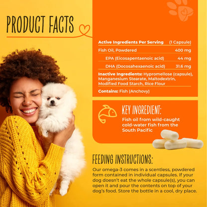 Aceite De Pescado Omega 3 Para Perros En Cápsulas Alto En EPA DHA 90 Unidades