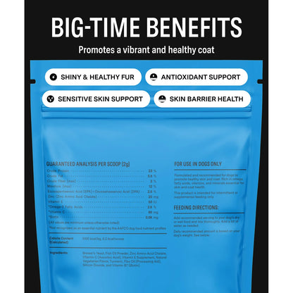 Suplemento En Polvo Para Piel Y Pelaje De Perro Con Omega 3 Biotina Y Zinc