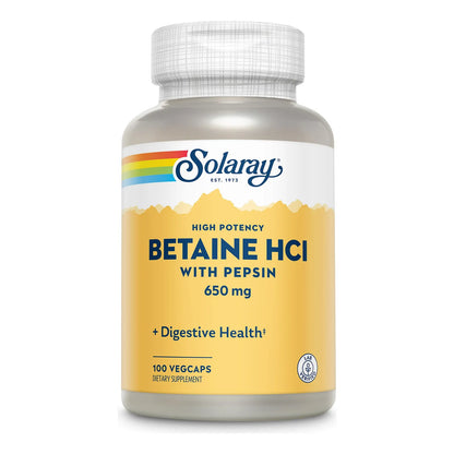 HCl Con Pepsina 250 Mg 180 Cápsulas Digestión Eficiente Solaray