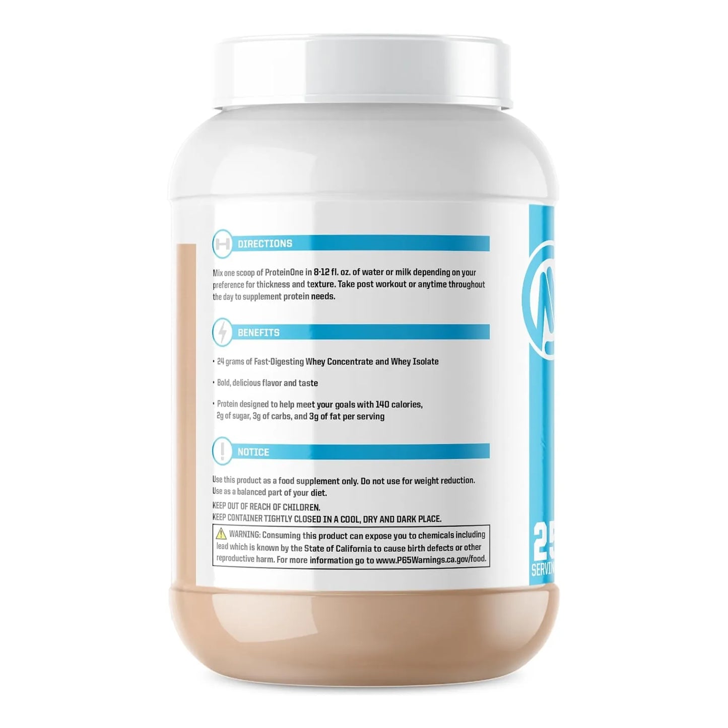 Batido En Polvo De Proteína De Suero Chocolate PB 900 Gramos NutraOne ProteinOne