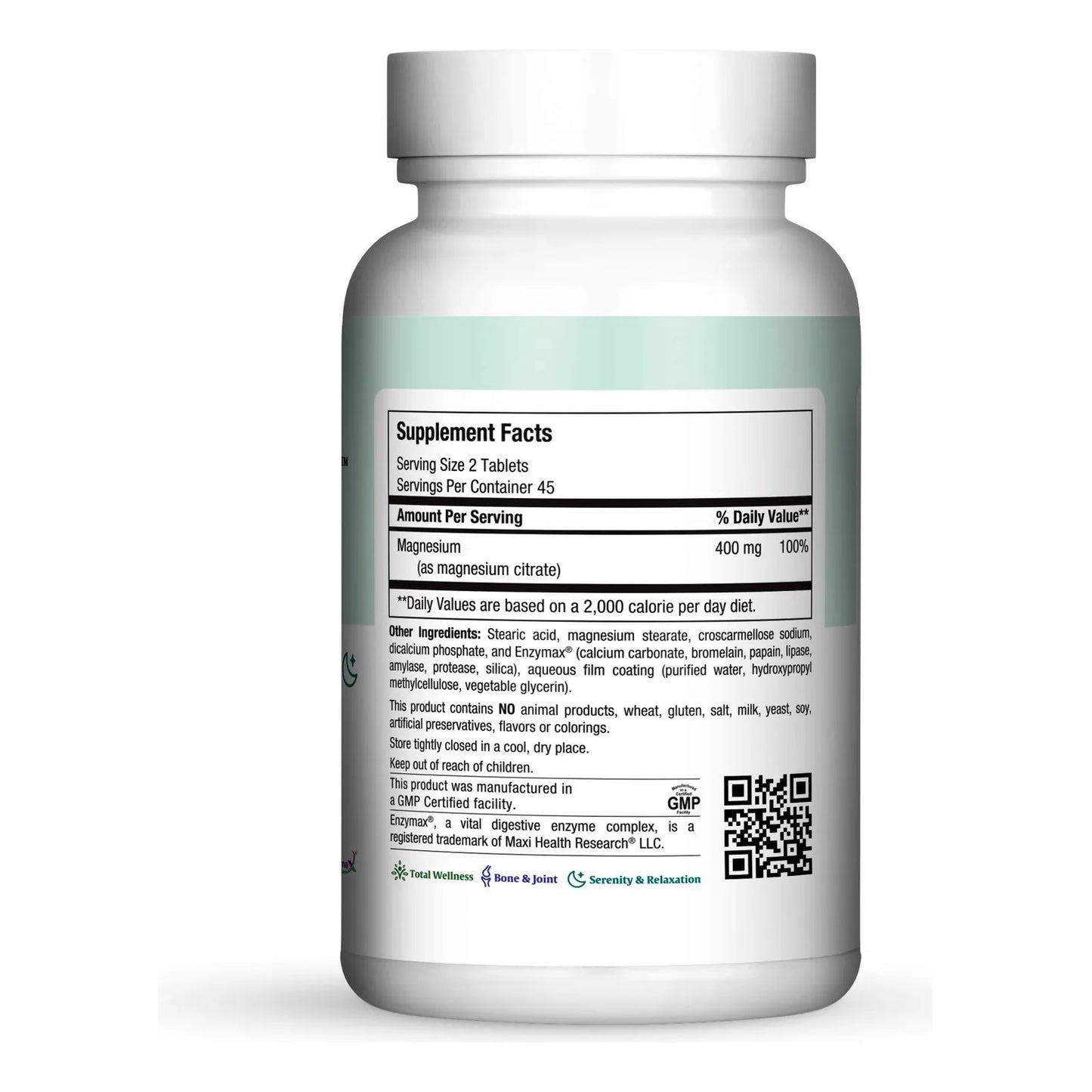Citrato De Magnesio 90 Cápsulas 480 Mg Apoyo Muscular Nervioso