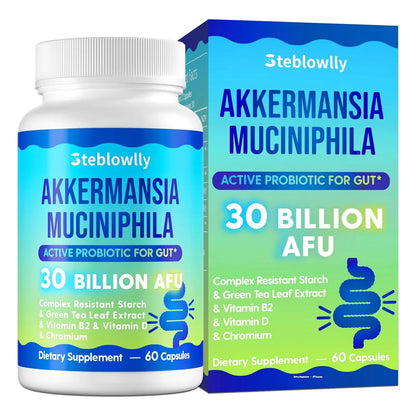 Probióticos Akkermansia GLP 1 Para Salud Intestinal 60 Cápsulas Con Cromo Y Té Verde
