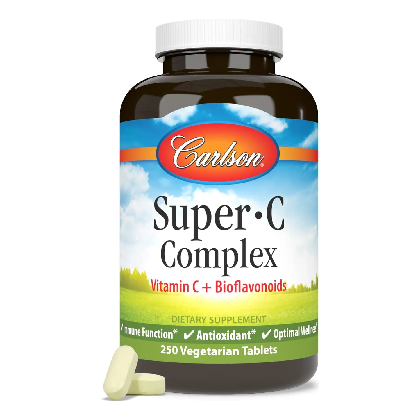 Complejo Super C Vitamina C Bioflavonoides Antioxidante 250 Tabletas Vegetarianas