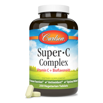 Complejo Super C Vitamina C Bioflavonoides Antioxidante 250 Tabletas Vegetarianas