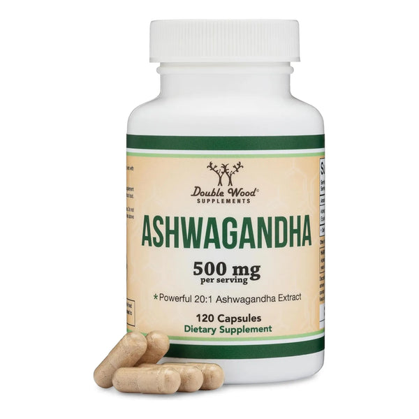 Cápsulas De Ashwagandha 500mg Double Wood Adaptógeno Antiestrés - Imagen 1