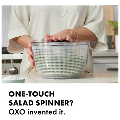 Oxo Good Grips Large Salad Spinner Mezclador De Vegetales 6.22 Qt Blanco Secado Rapido Y Facil